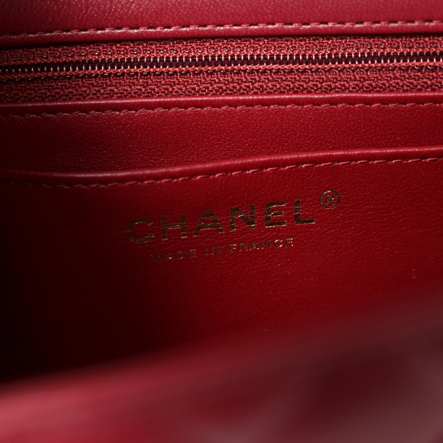 Lambskin Quilted Mini Rectangular Flap Burgundy