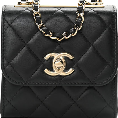 Chanel Lambskin Quilted Mini Trendy CC Chain Wallet Black 8 of 11