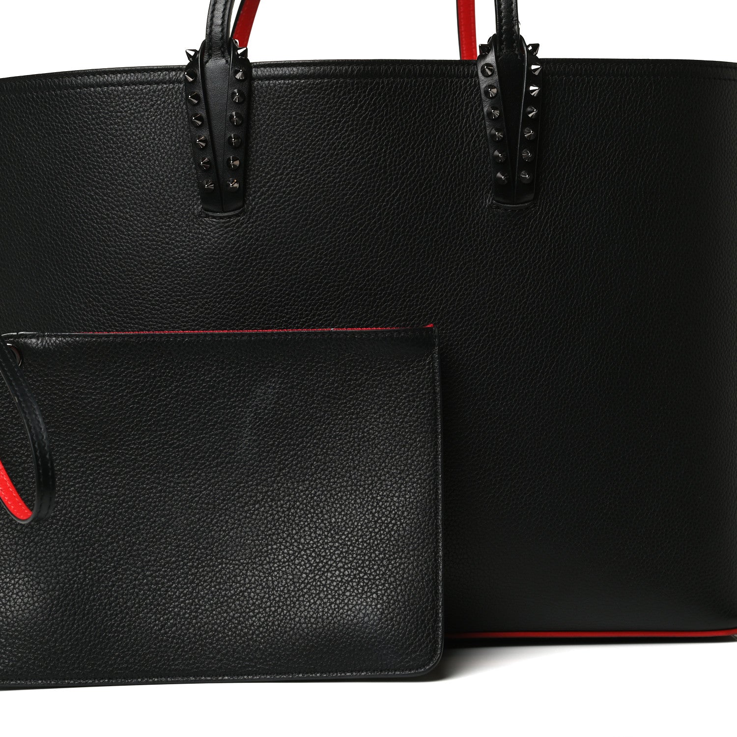 Christian Louboutin Calfskin Spikes East West Cabata Tote Black 6 of 15
