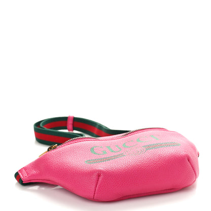 Gucci Grained Calfskin Small Logo Belt Bag Box Pink Green 4 of 10
