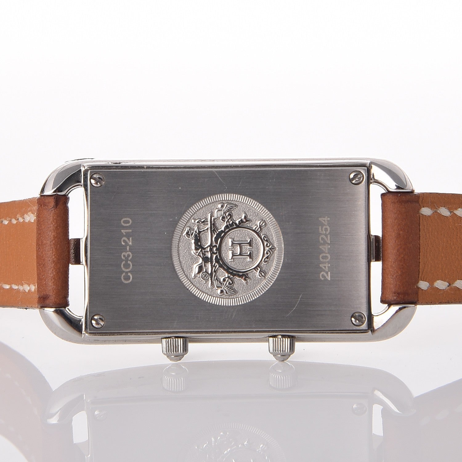 Hermes Stainless Steel Barenia 20mm Cape Cod Double Tour Deux Zones Quartz Watch Fauve 7 of 8