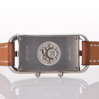 Hermes Stainless Steel Barenia 20mm Cape Cod Double Tour Deux Zones Quartz Watch Fauve 7 of 8