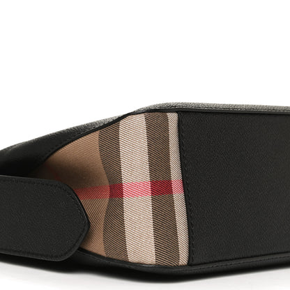 Burberry Soft Grain Calfskin House Check Small Helmsley Crossbody Black 10 of 11