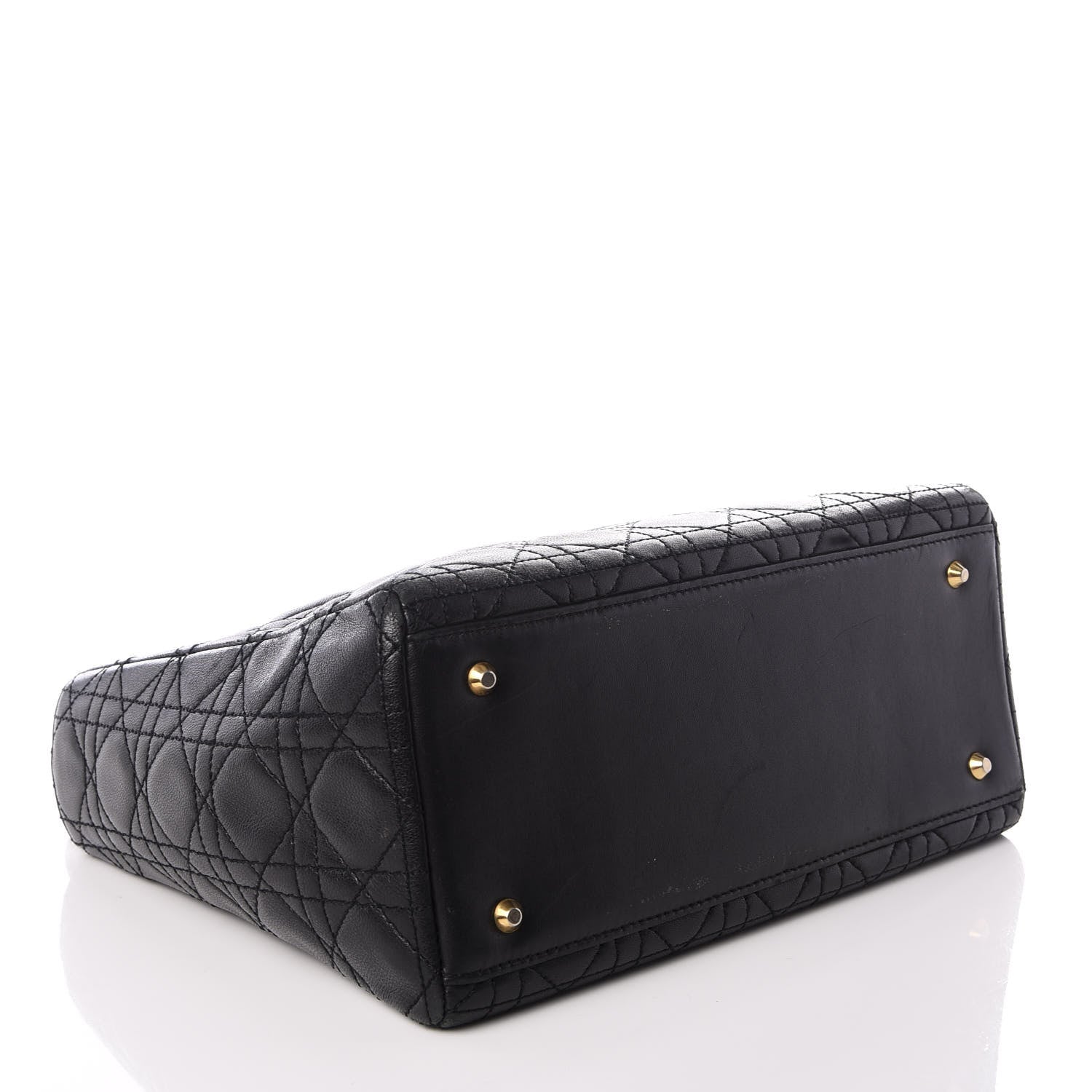 Christian Dior Lambskin Cannage Medium Lady Dior Black 3 of 8