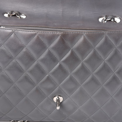 Chanel Lambskin Quilted Jumbo Single Flap Grey 9 of 20