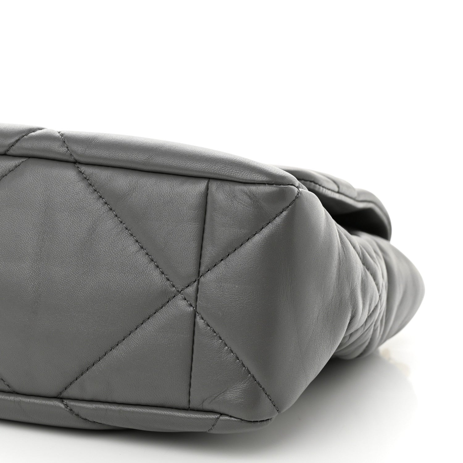 Chanel Lambskin Quilted Large Chanel 19 Flap Grey 1256406