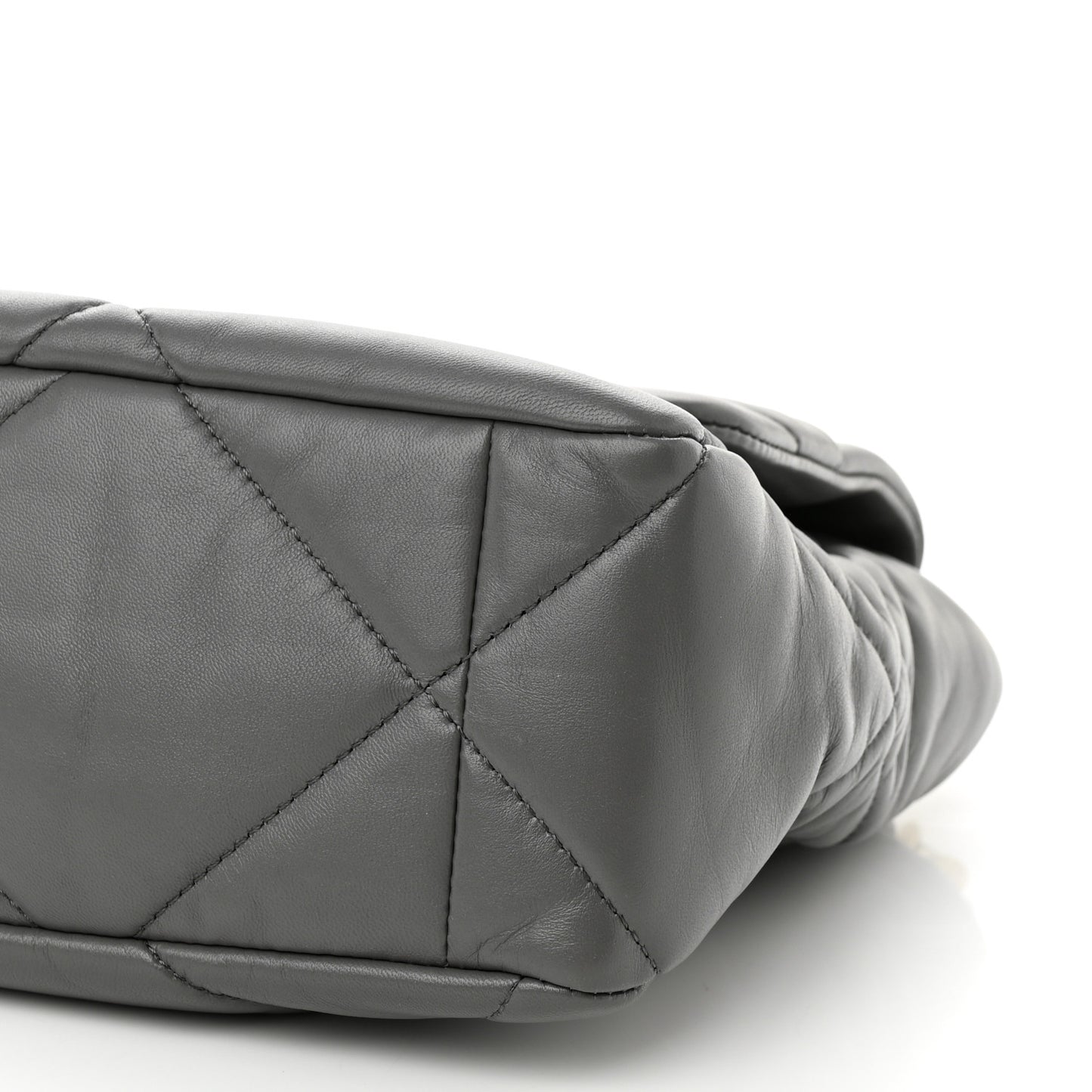 Lambskin Quilted Large Chanel 19 Flap Grey