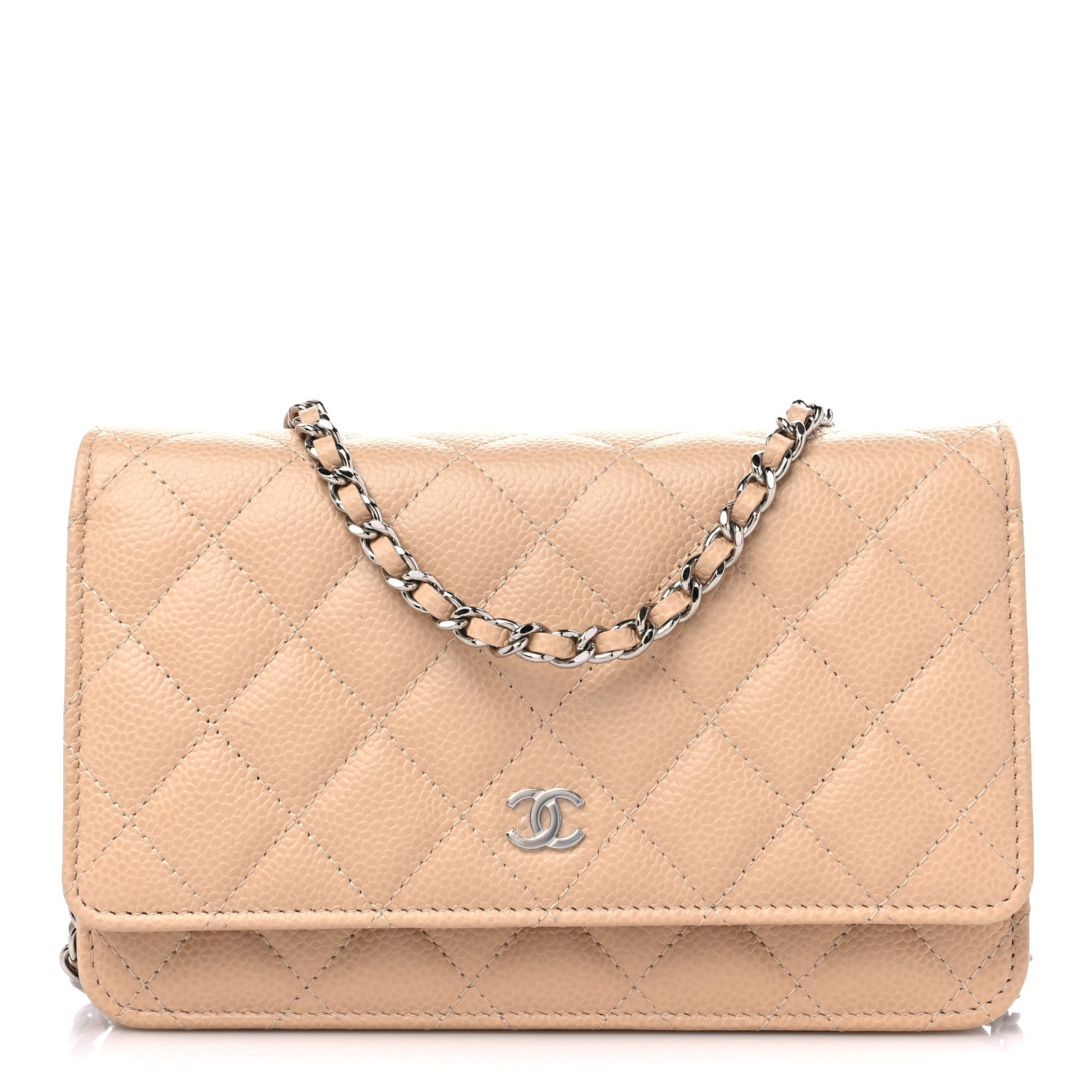 Chanel Caviar Quilted Wallet On Chain WOC Beige Clair 1 of 12