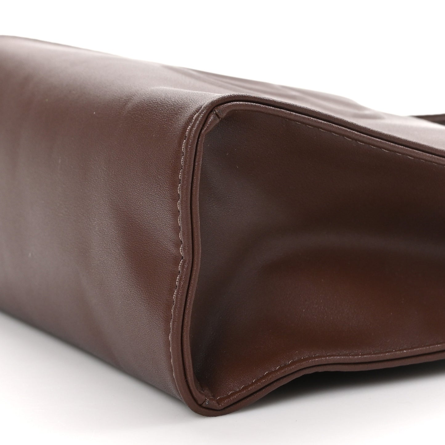 Vegan Leather Small Shopping Bag Chocolate