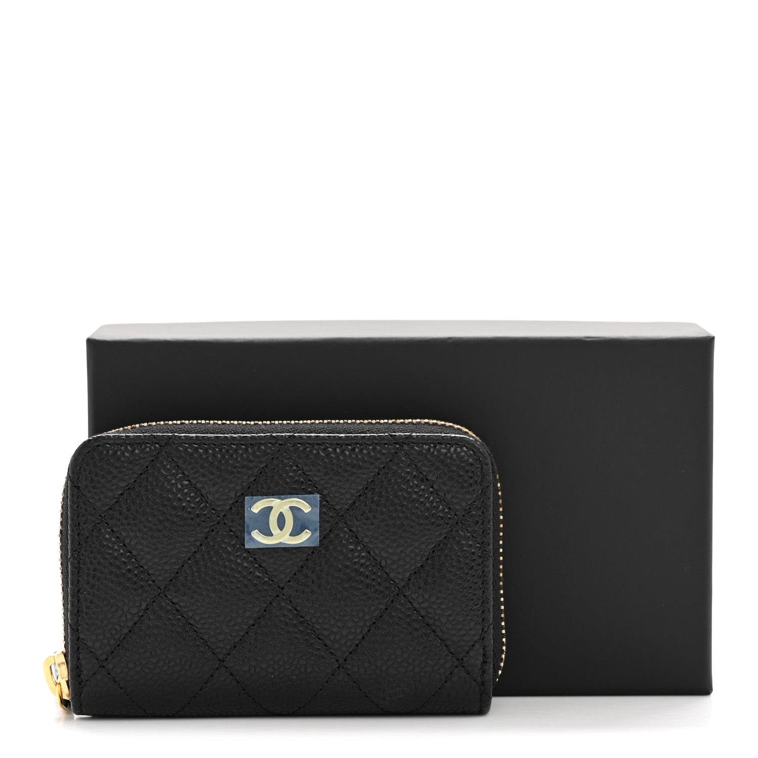 Chanel Caviar Quilted Zip Coin Purse Black 15 of 16