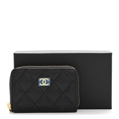 Chanel Caviar Quilted Zip Coin Purse Black 15 of 16
