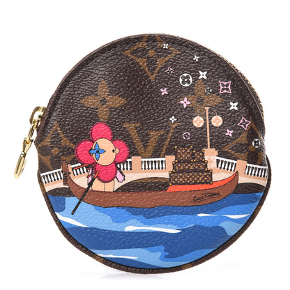 Louis Vuitton Monogram 2019 Christmas Animation Round Coin Purse Blue 1 of 7