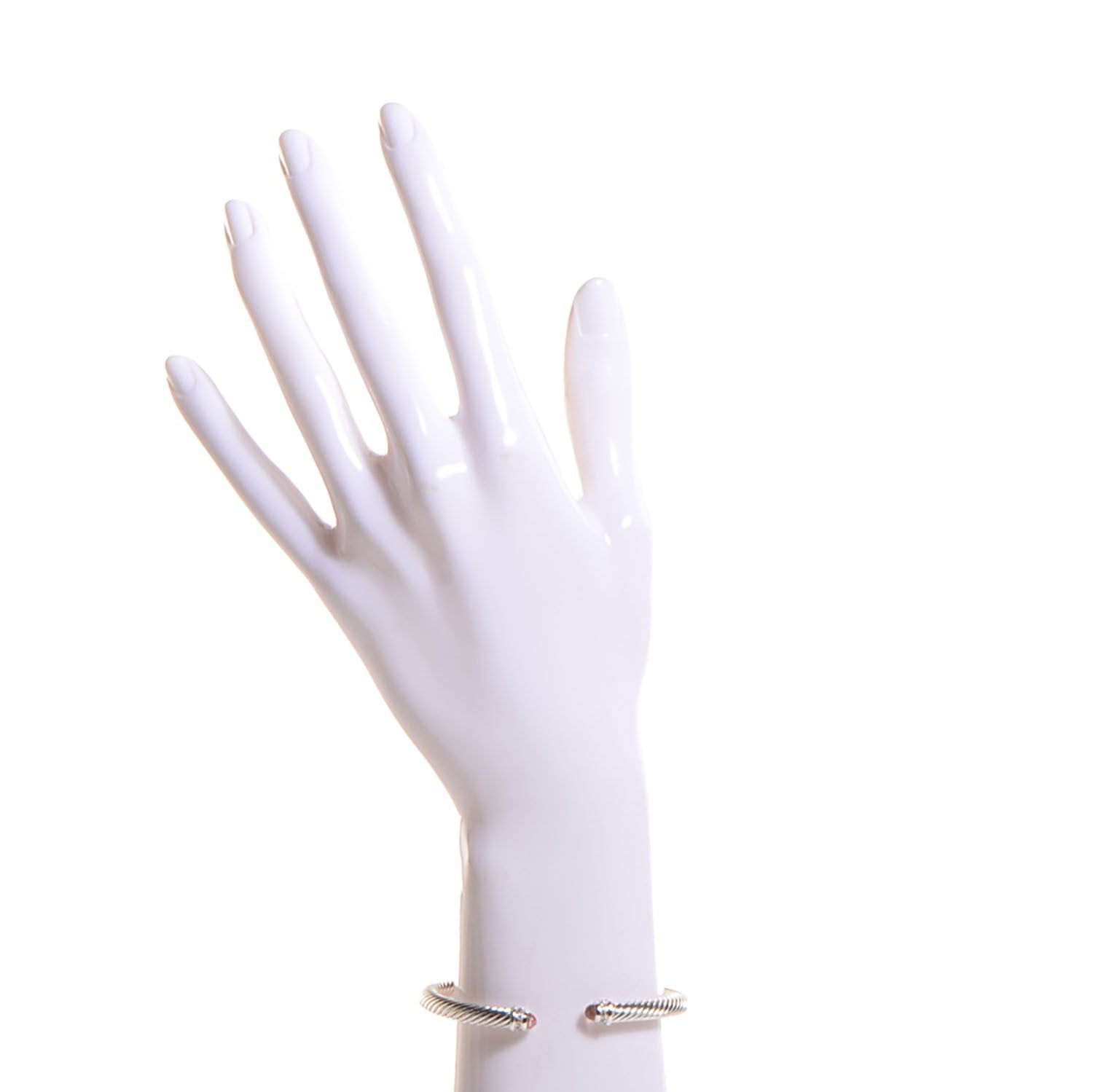 David Yurman Sterling Silver Diamond Morganite 5mm Cable Classics Bracelet 2 of 5