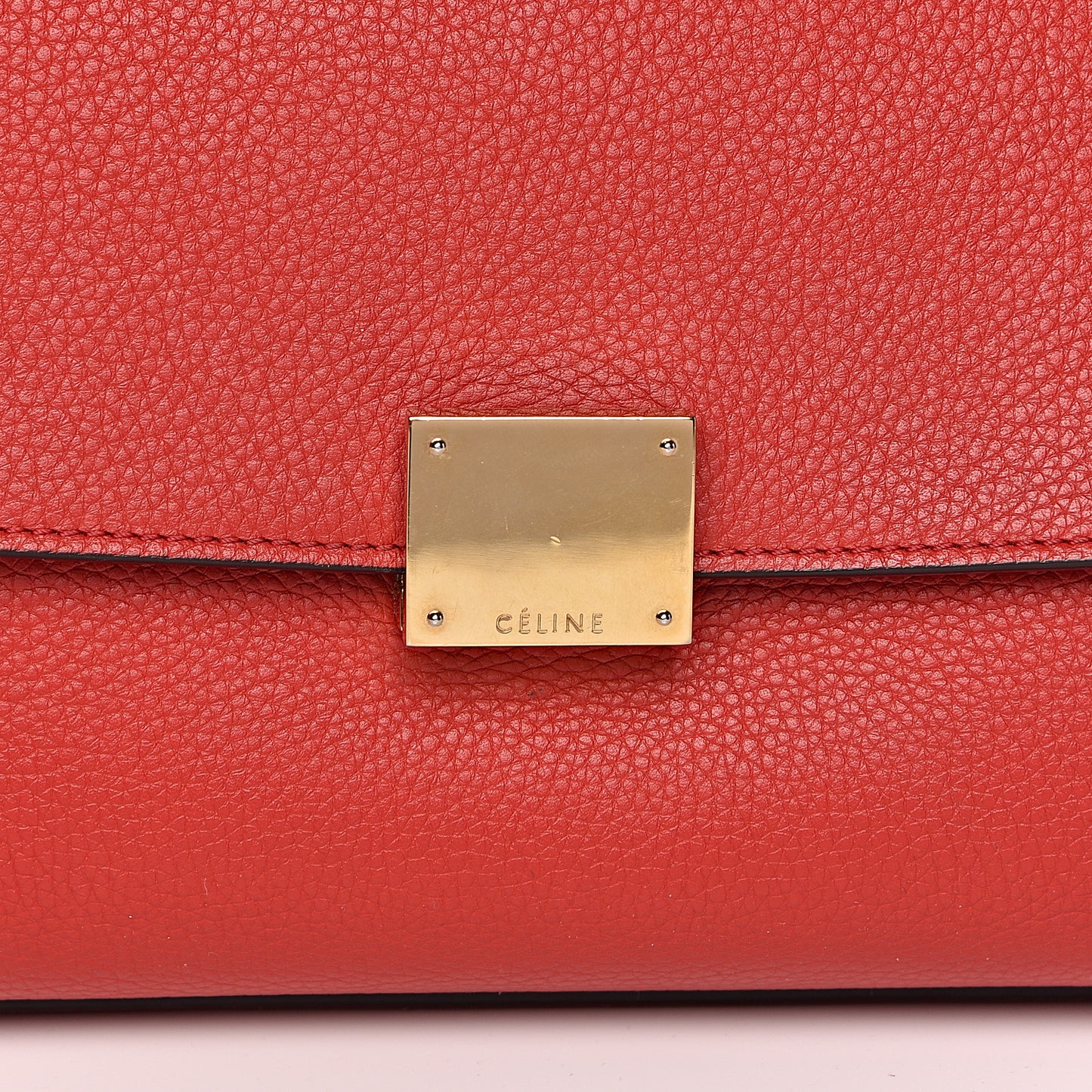 Drummed Calfskin Suede Medium Trapeze Coquelicot