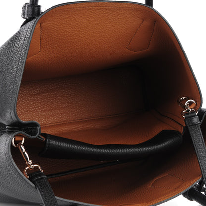 Prada Vitello Daino Medium Double Tote Black Cuoio 5 of 10