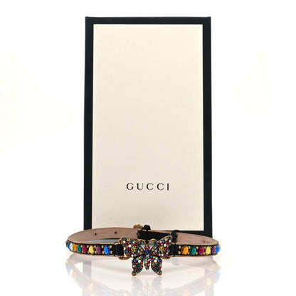 Gucci Calfskin Crystal Embellished Butterfly Choker Necklace Multicolor 6 of 6