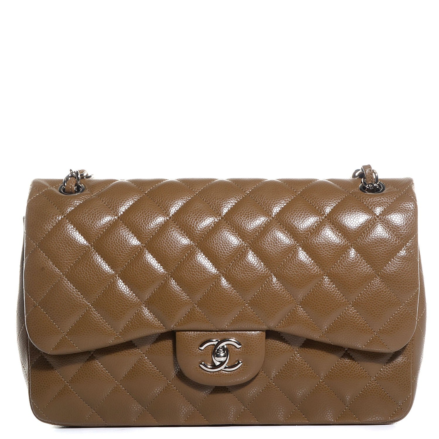 Chanel Caviar Jumbo Double Flap Dark Beige 1 of 8