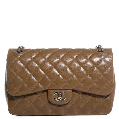 Chanel Caviar Jumbo Double Flap Dark Beige 1 of 8