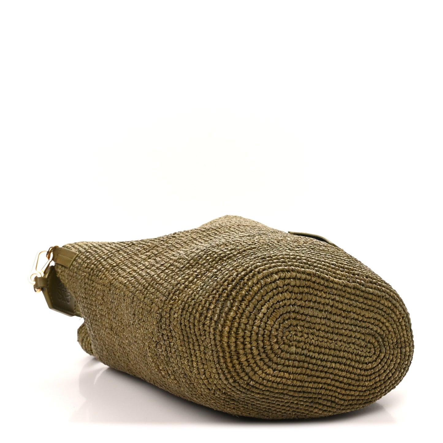 Raffia Mini Slit Tote Bag Natural Olive
