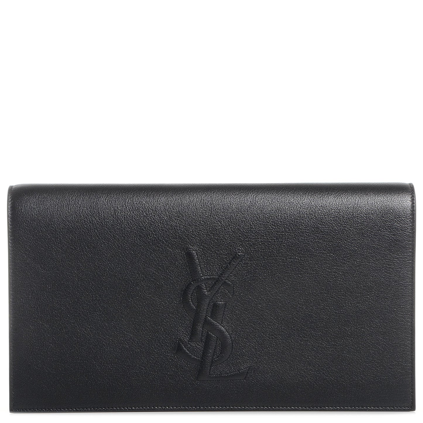 Leather Large Belle de Jour Clutch Black