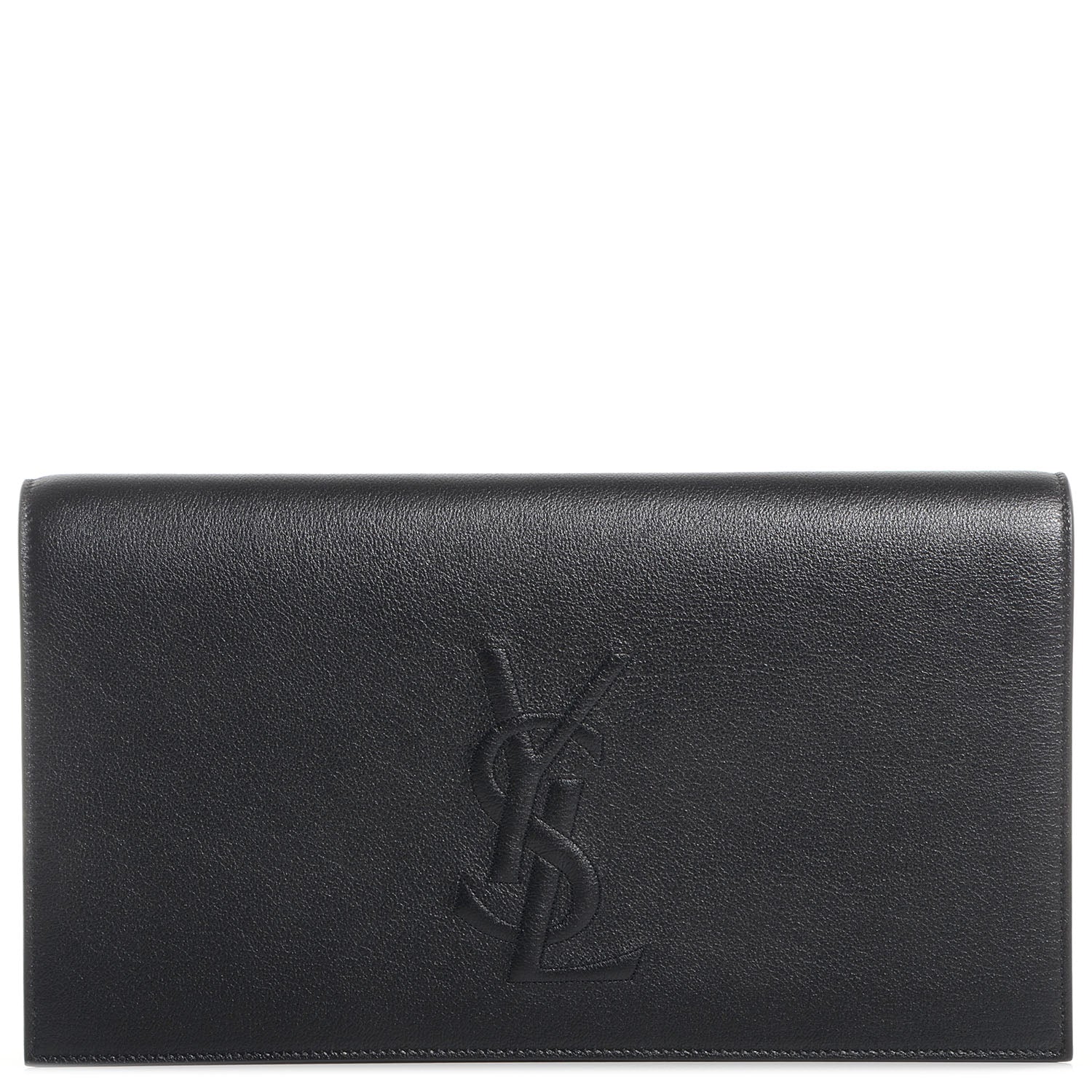 Saint Laurent Leather Large Belle de Jour Clutch Black 1 of 7