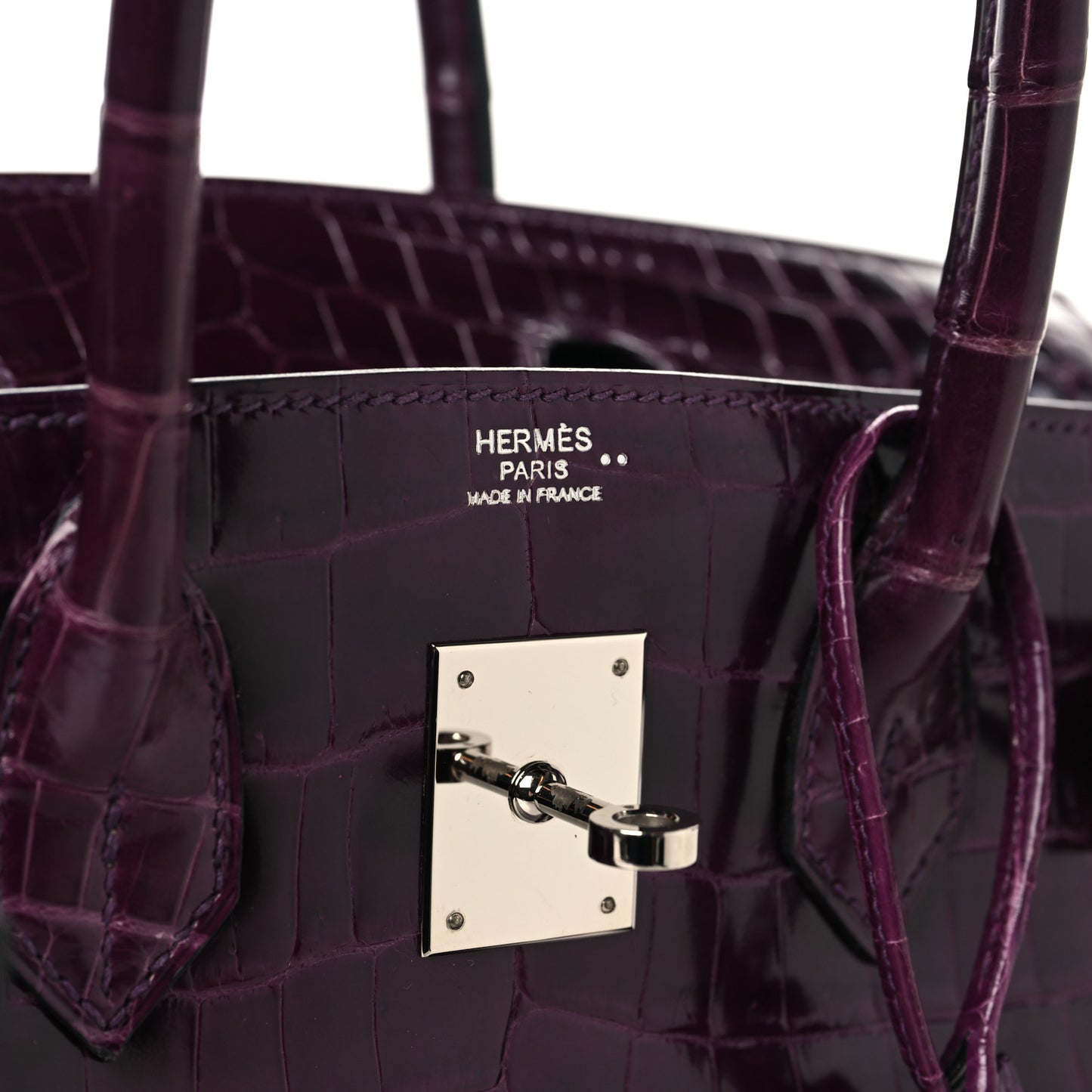 Shiny Niloticus Crocodile Birkin 30 Amethyst