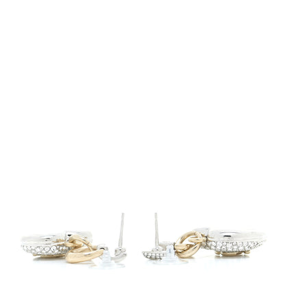 Chanel Crystal Heart CC Drop Earrings Gold 3 of 6