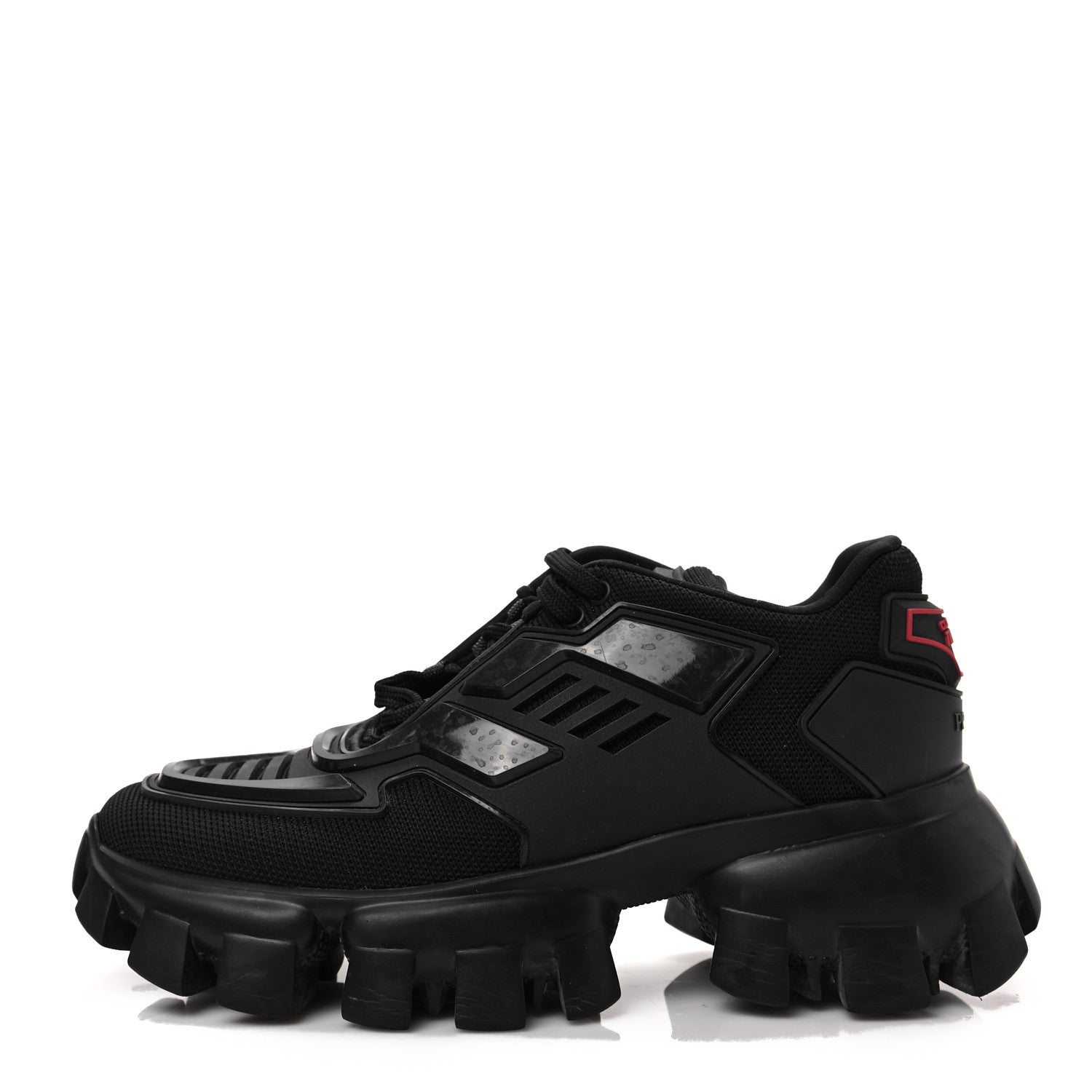 Prada Rubber Technical Knit Fabric Cloudbust Thunder Sneakers 35 Black 1 of 8