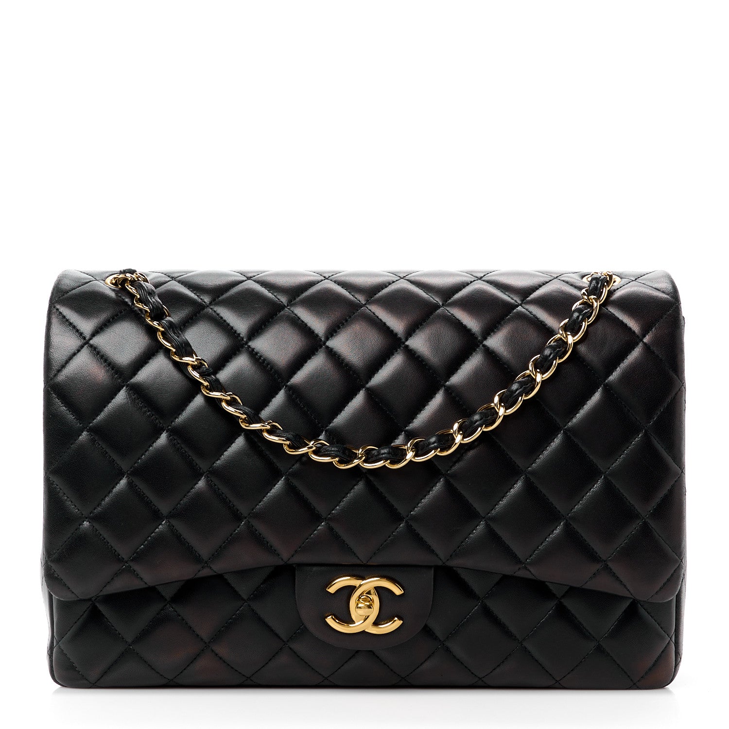 Chanel Lambskin Quilted Maxi Double Flap Black 1 of 11