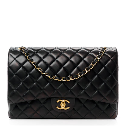 Chanel Lambskin Quilted Maxi Double Flap Black 1 of 11