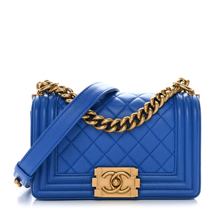 Chanel Lambskin Quilted Small Boy Flap Blue 1 of 9