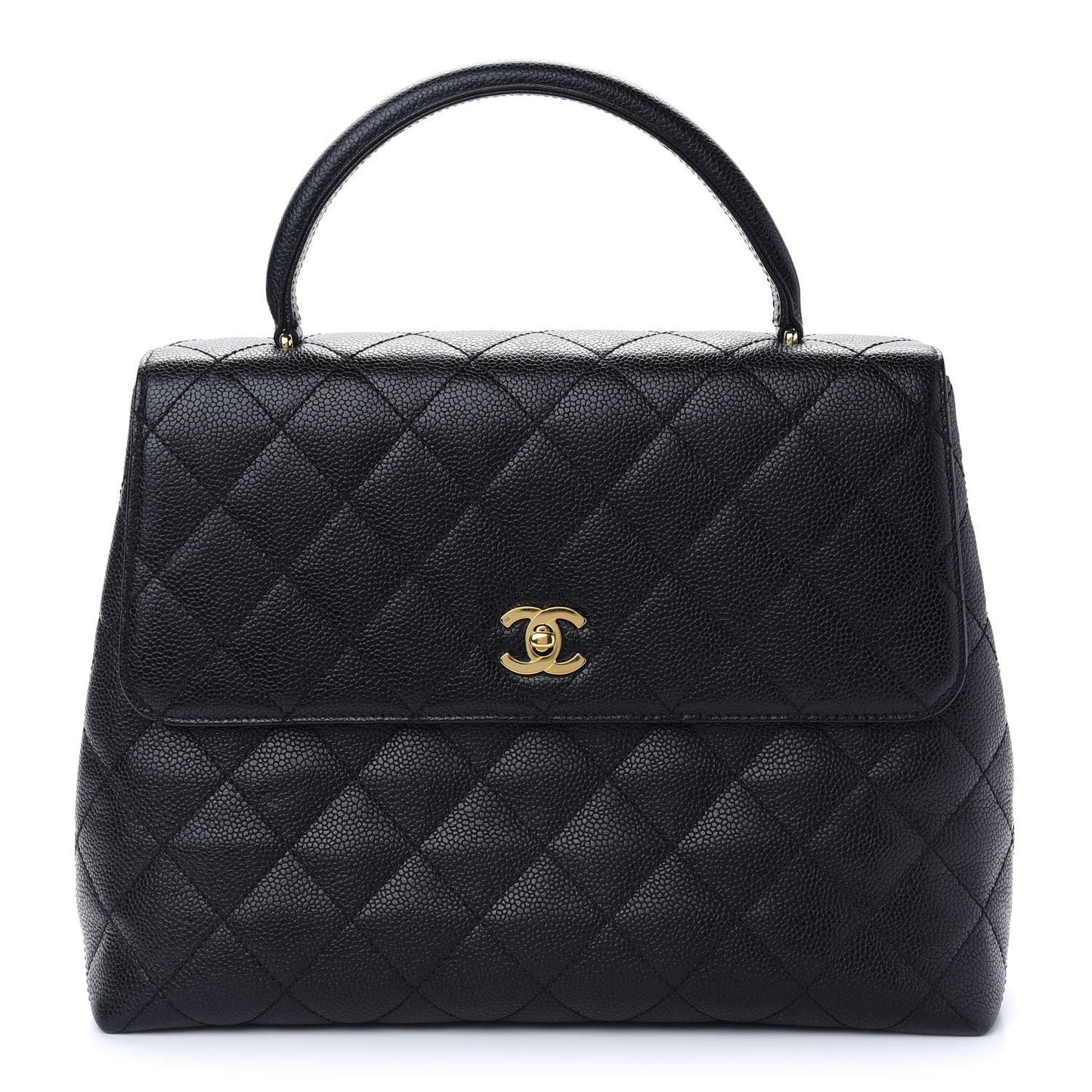 Caviar Quilted Jumbo Kelly Flap Black