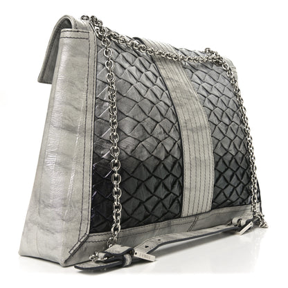 Fendi Iridescent Eelskin Maxi Chain Baguette Bag Grey Multicolor 3 of 10