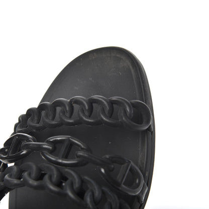 Hermes Rubber Chaine d'Ancre Nude Sandals 36 Black 9 of 16