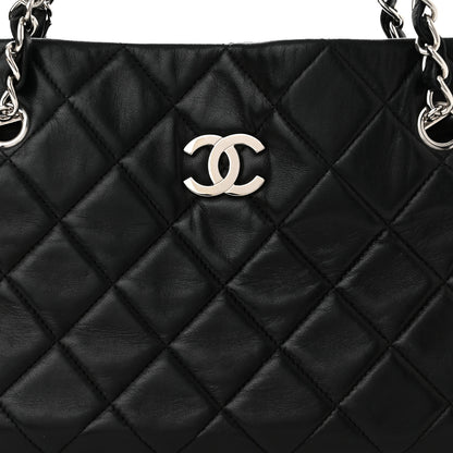 Chanel Lambskin Quilted Shopping Tote Black 8 of 10