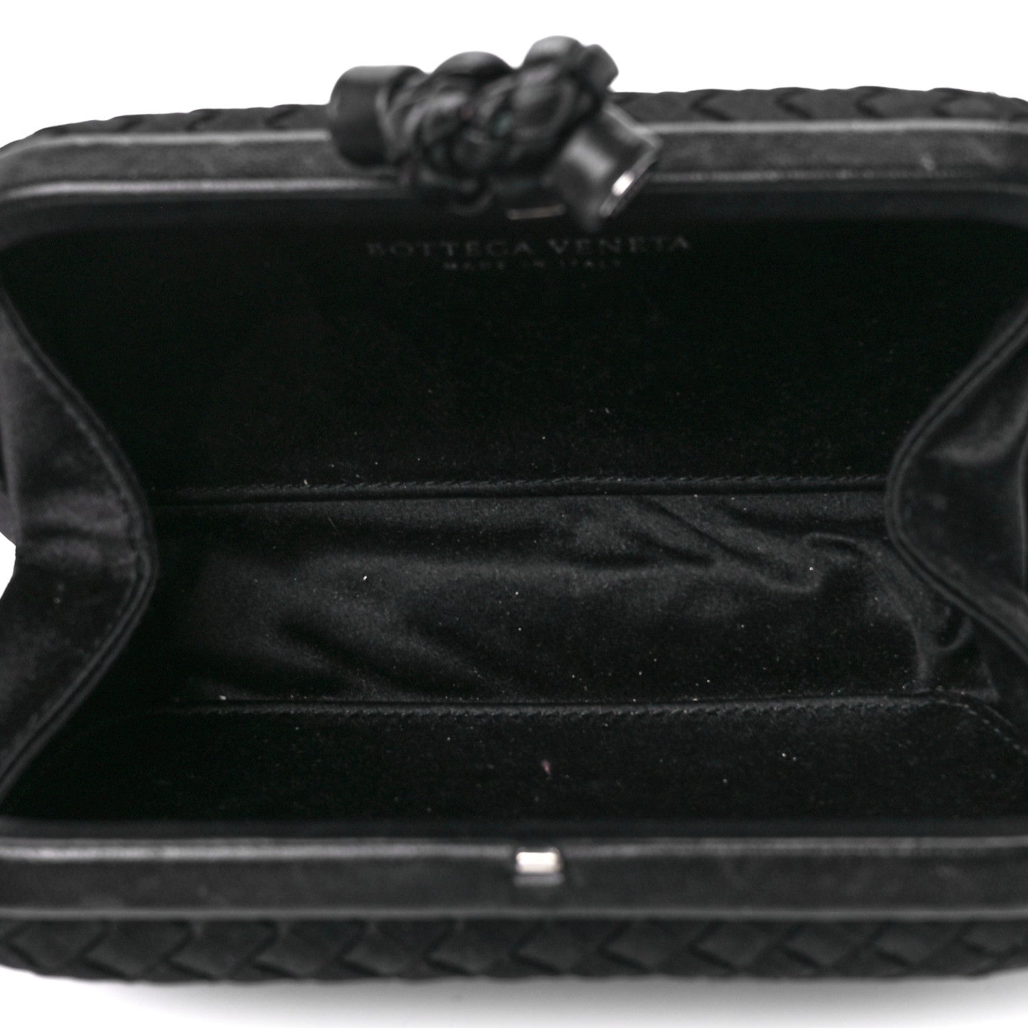Bottega Veneta Satin Intreccio Impero Knot Clutch Black 5 of 11