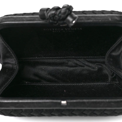 Bottega Veneta Satin Intreccio Impero Knot Clutch Black 5 of 11