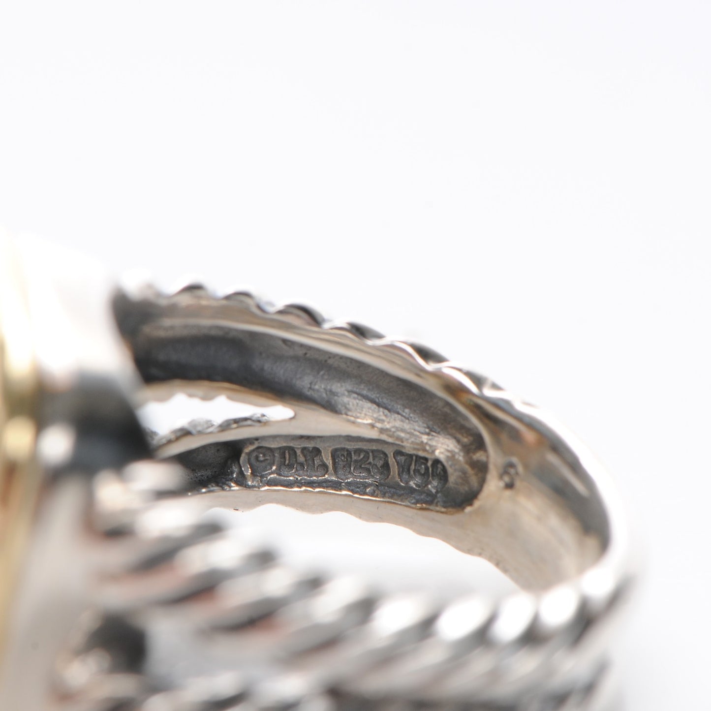Sterling Silver 18K Yellow Gold Champagne Citrine 11mm Albion Ring 52 6