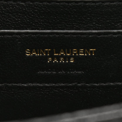 Saint Laurent Grain De Poudre Textured Mixed Matelasse Triquilt Small Monogram Satchel Black 7 of 10