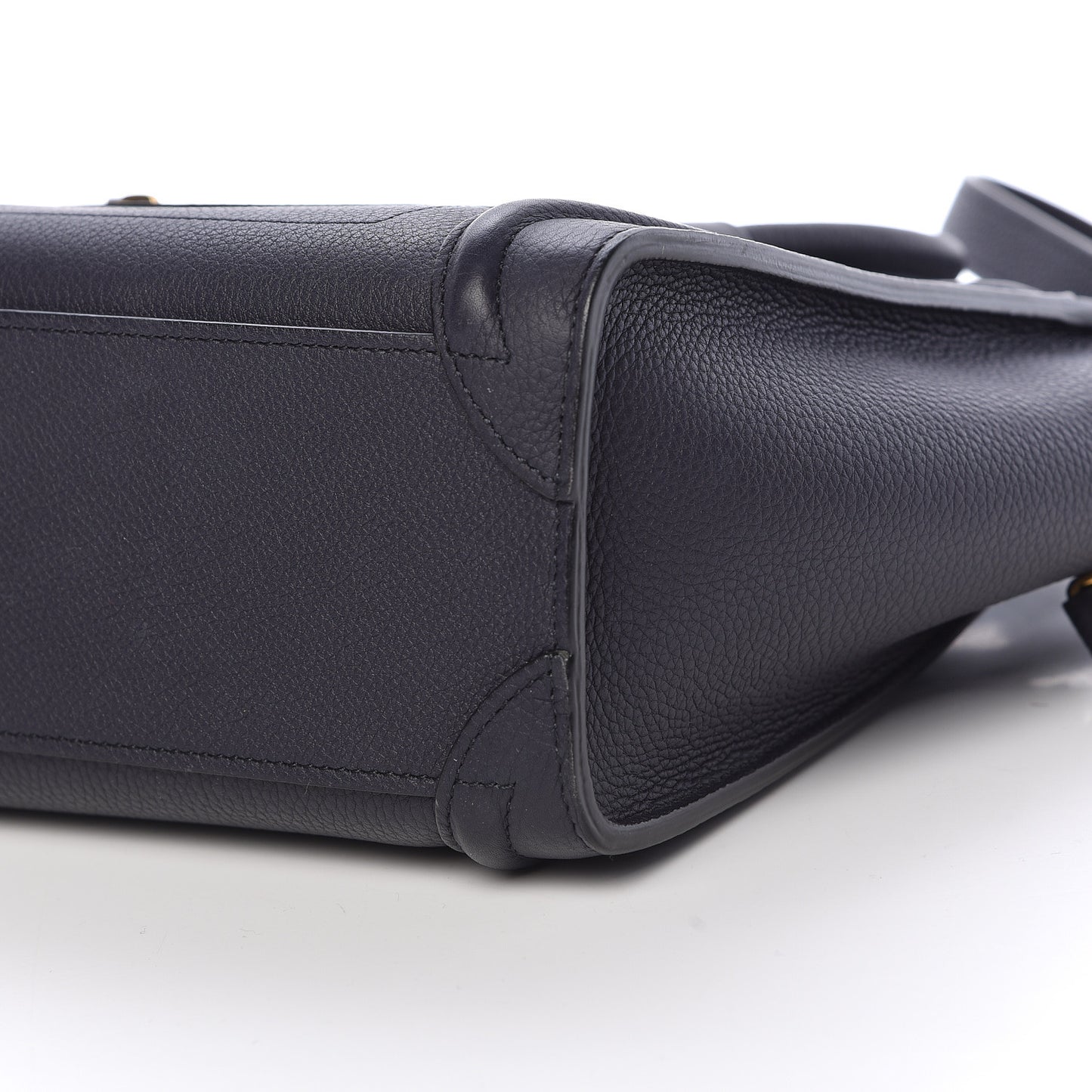 Drummed Calfskin Nano Luggage Navy Blue