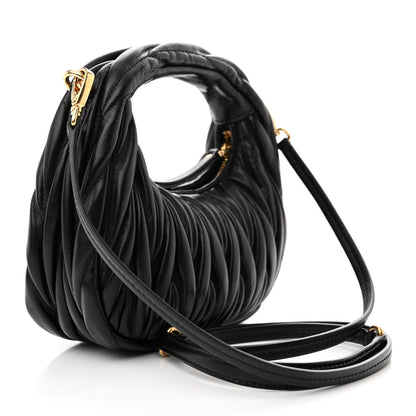 Miu Miu Nappa Matelasse Mini Wander Hobo Black 3 of 10