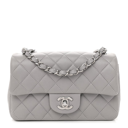Chanel Lambskin Quilted Mini Rectangular Flap Grey 1 of 11