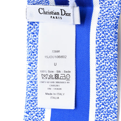 Christian Dior Silk Toile De Jouy Mitzah Scarf Blue 3 of 3