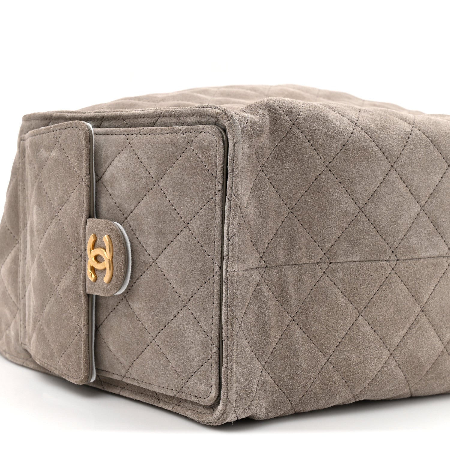 Chanel Suede Quilted Medium Chanel 25 Handbag Dark Grey 10 of 10