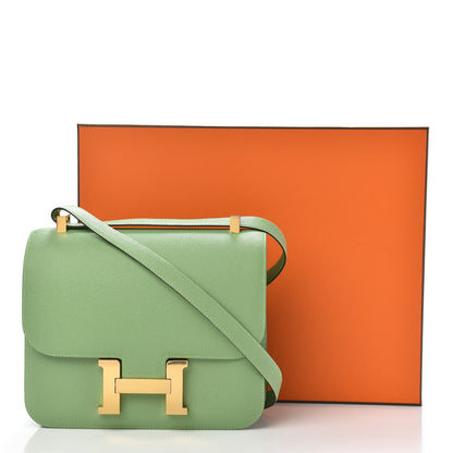 Hermes Epsom Constance 24 Vert Criquet 10 of 10