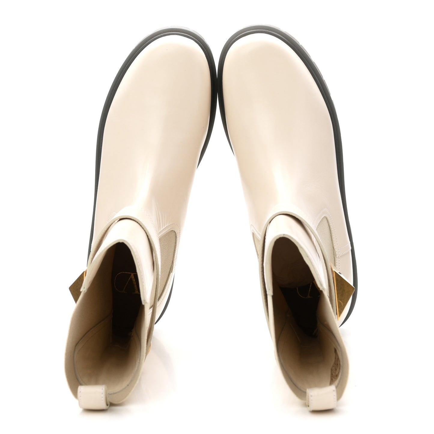 Calfskin One Stud Beatle 45mm Boots 41 Light Ivory