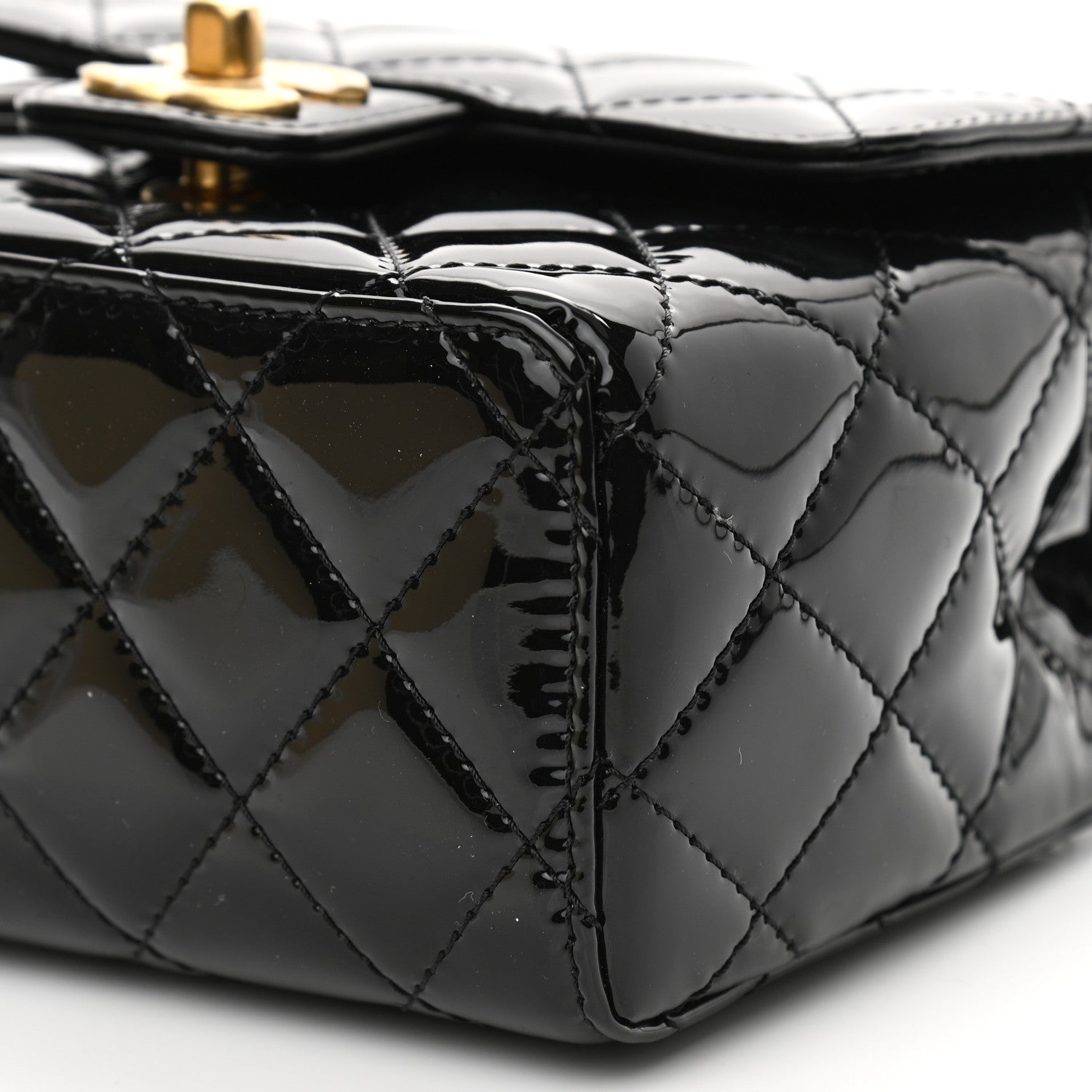 Chanel Patent Calfskin Quilted Mini Square Flap Black 9 of 11