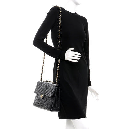 Chanel Caviar Quilted Jumbo Single Flap Black 2 of 12