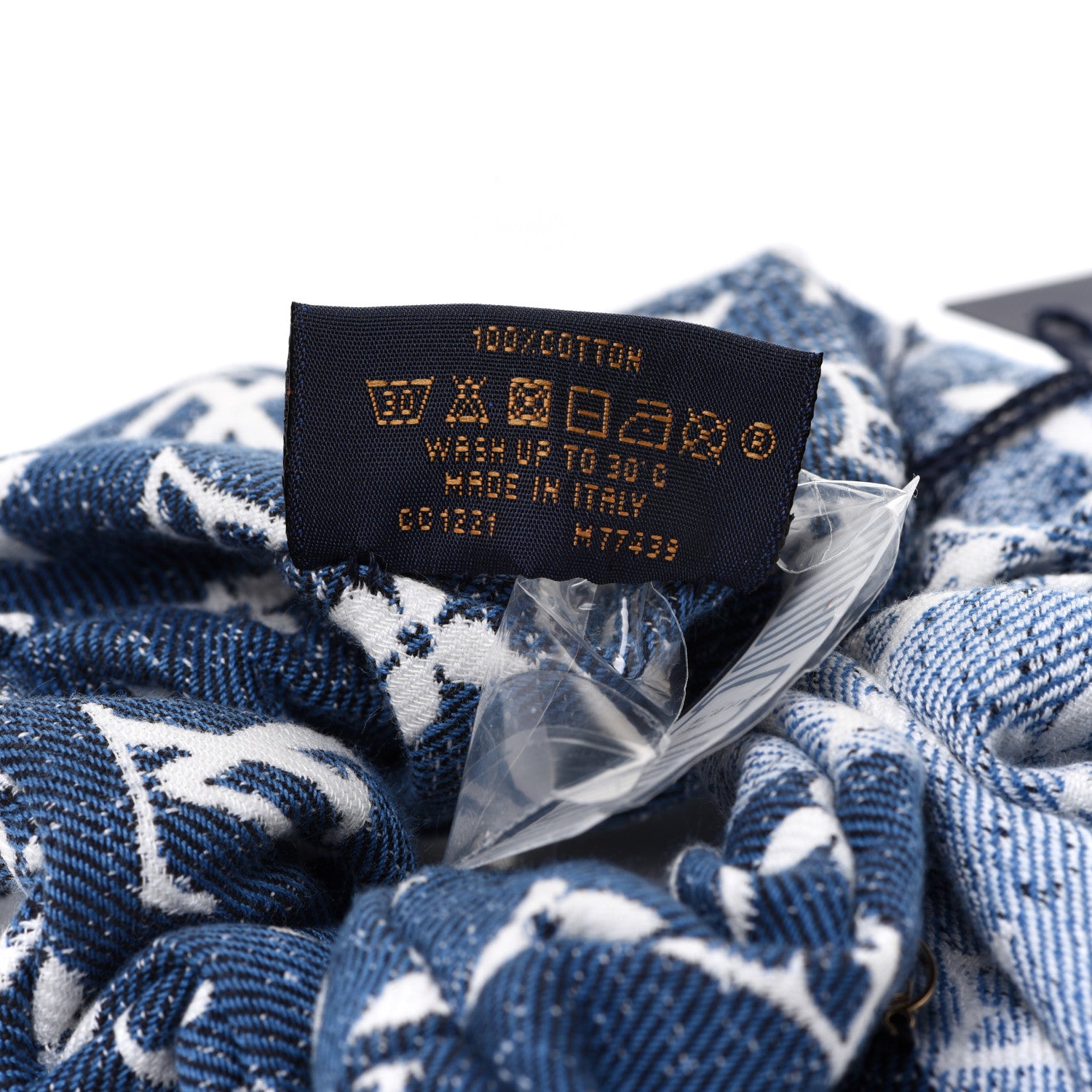 Louis Vuitton Cotton Denim Chouchou Scrunchy Bleu 3 of 4
