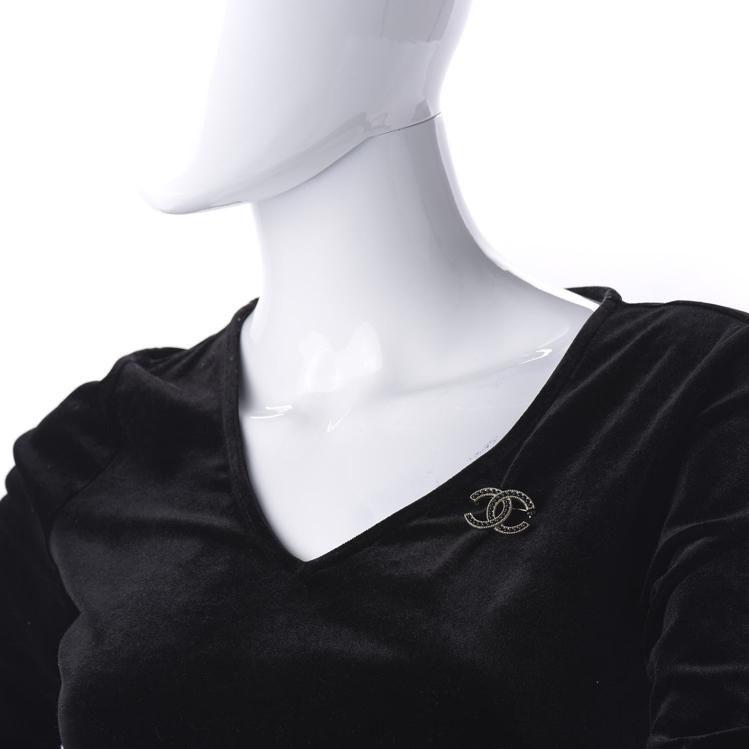 Chanel Bead CC Brooch Black Light Gold 2 of 4